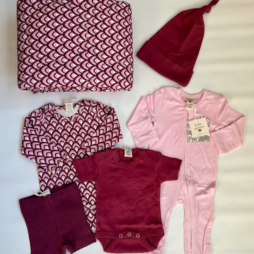 NWT Kate Quinn 6PC Newborn Bundle NB-6M Quilt Layette Organic Cotton Modal